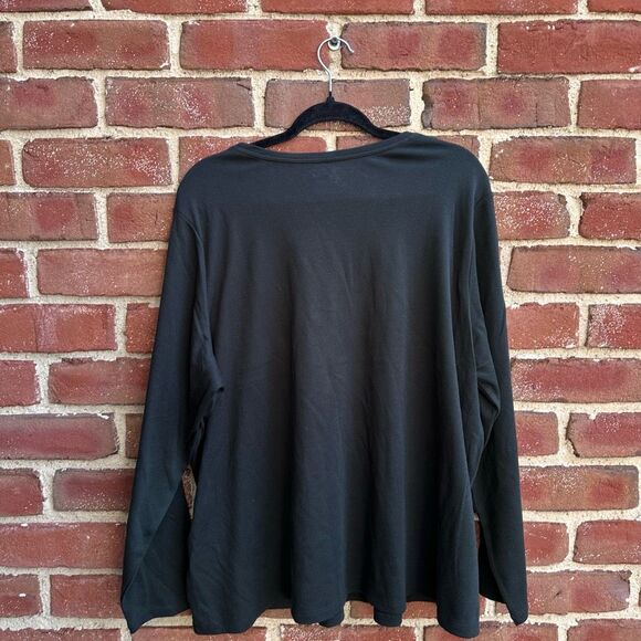 Eileen Fisher Organic Cotton Jersey Long-Sleeve Tee black 2X NWOT - Picture 6 of 6